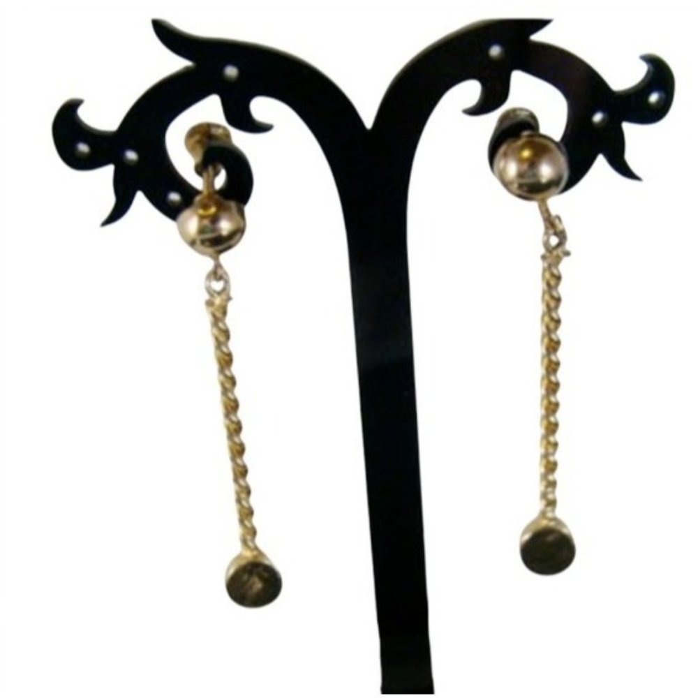 CORO Gold Earrings CORO Screw Back Dangle Earrings  2 Inch Dangle 1980's Bold Go
